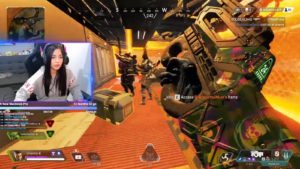 デスボックスを漁っている敵部隊3人を奇襲するバンガロール