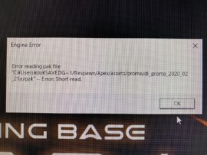 PC版のエーペックスがエラーで落ちる場合の解決策