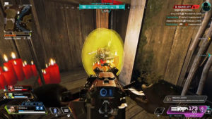 【APEX】金ノックダウンシールドの敵3人をミニガンで一掃するランパート