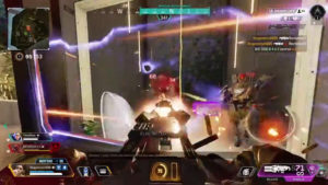 【APEX】ジップラインの下に落ちてきた敵部隊をミニガンで一掃するランパート