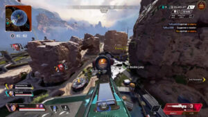 【APEX】高台上からジャンプパッドで跳んでクレーバーの「空中腰撃ちスピンショット」を決める海外ファン