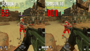 【APEX】シーズン9とシーズン10のコースティックのガスダメージ比較動画