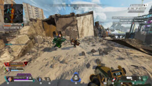 【！？】ノックダウン中のジブラルタルをくっつけながら超高速回転する敵