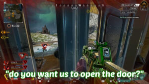 【APEX】ノックダウン状態の味方との神連携がコチラｗｗｗ→ドア越しのブラハ「！？」