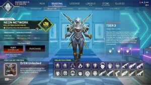【APEXリーク情報】ネオンネットワークイベントで登場する新スキン12種類の見た目→コンプリート報酬は「ヴァルキリー」のプレステージスキン