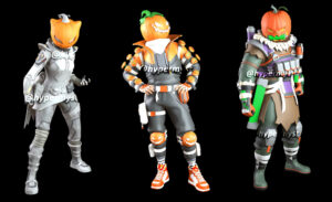 【APEX】ハロウィンスキン　かぼちゃヘッド　レイス、コースティック、ミラージュ