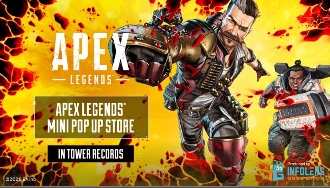 『Apex Legends』の期間限定ショップ「Apex Legends  mini POP UP STORE in TOWER RECORDS」が東京・福岡・大阪のタワーレコードにて開催決定！