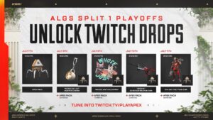 【APEX】ALGSスプリット1/EWCプレイオフ Twitch Drop無料報酬
