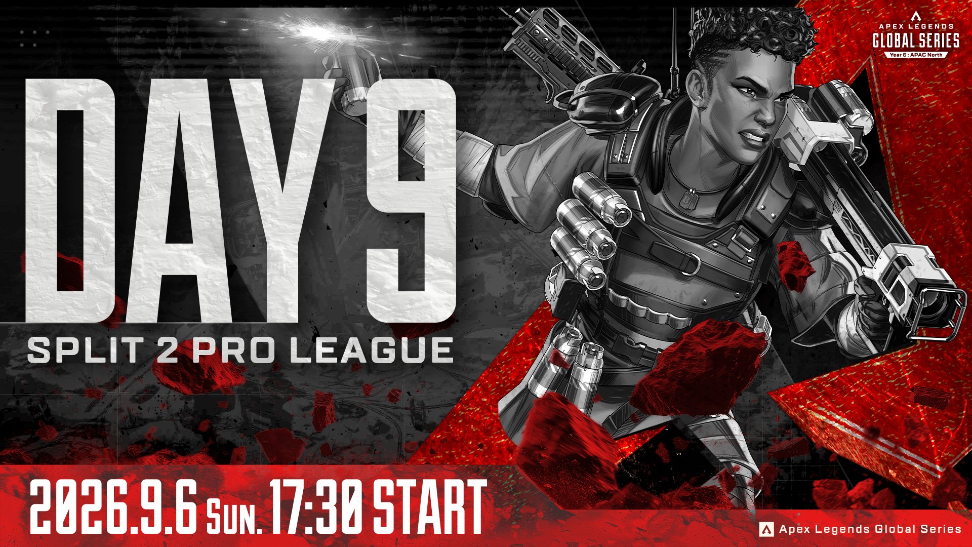 【APEX】ALGS Year 6 APAC North Pro League Split 2 Day 9は9/6 17:30～配信